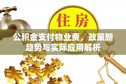 石楼公积金支付物业费，政策新趋势与实际应用解析