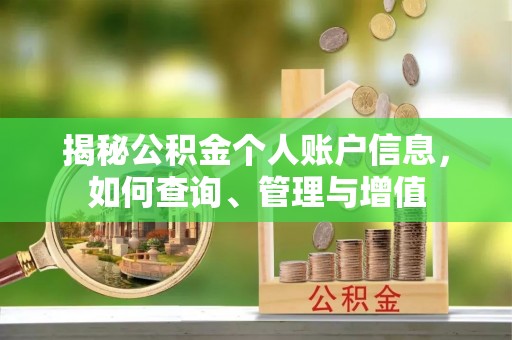 石楼揭秘公积金个人账户信息，如何查询、管理与增值