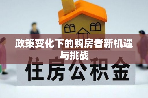 石楼政策变化下的购房者新机遇与挑战